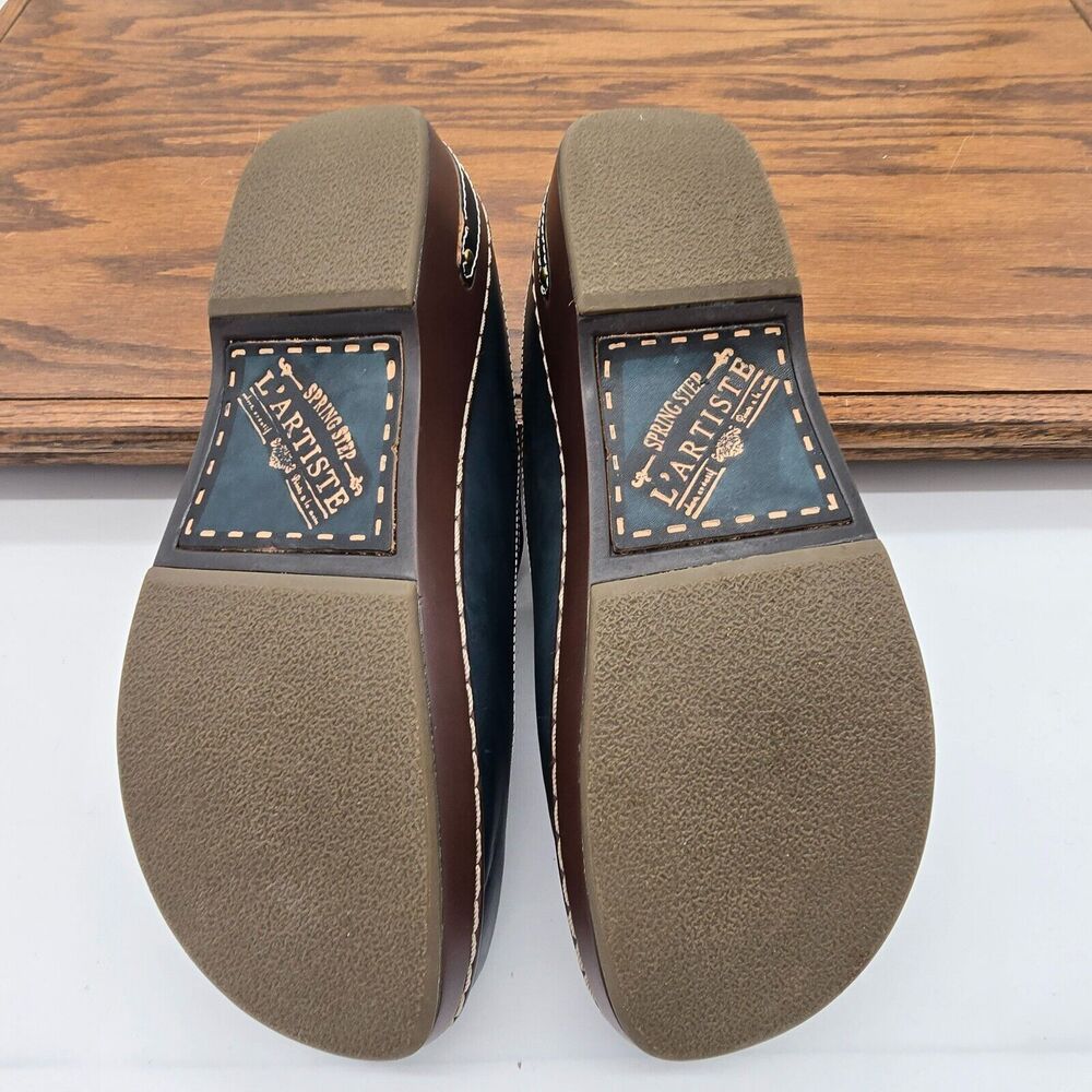 L'Artiste Chino Leather Clog Slip On Mule Womens 42 Blue Tan by Spring Step - Picture 7 of 12